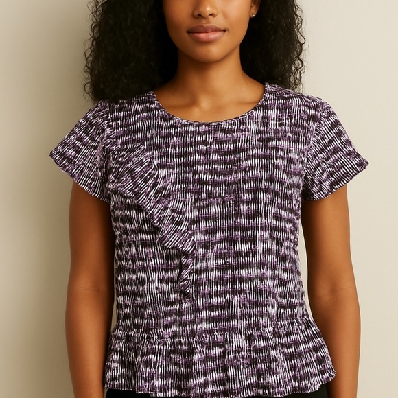 Banana Republic Tops - Banana Republic Purple and White Blouse